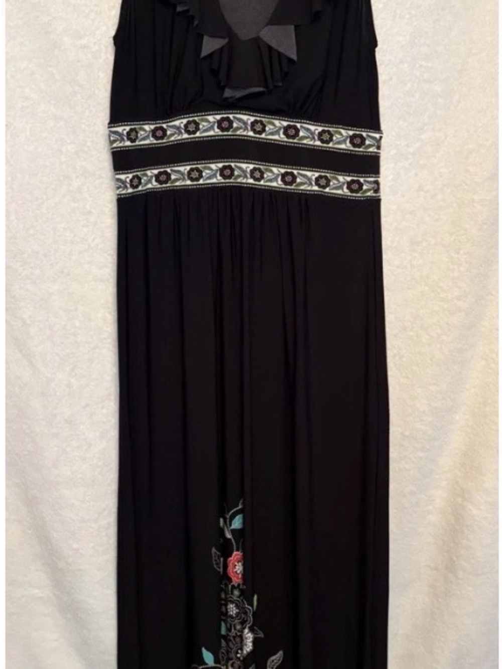 Black Embroidered Maxi Dress